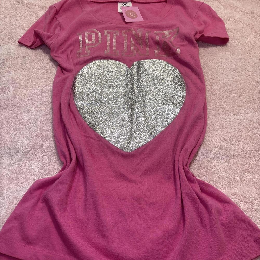 y2k PINK victoria's secret baby tee